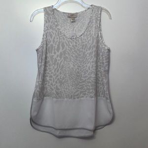 NWT Loft Grey & White Tank/Shell Size MP